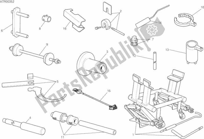Tutte le parti per il 01b - Strumenti Di Servizio Per Officina del Ducati Multistrada 1260 Touring USA 2019 Tutte le parti per il 01b - Strumenti Di Servizio Per Officina del Ducati Multistrada 1260 Touring USA 2019